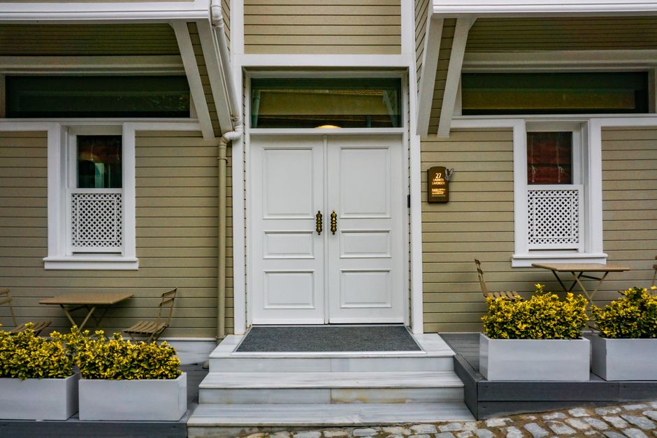Beautiful secure front door replacement enhancing a home's exterior